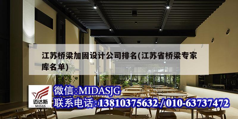 江蘇橋梁加固設(shè)計(jì)公司排名(江蘇省橋梁專家?guī)烀麊?